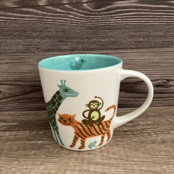 Starbucks 2008 Zoo Safari Animal Mug Bone China 8oz Tiger Elephant Giraffe - Picture 1 of 9